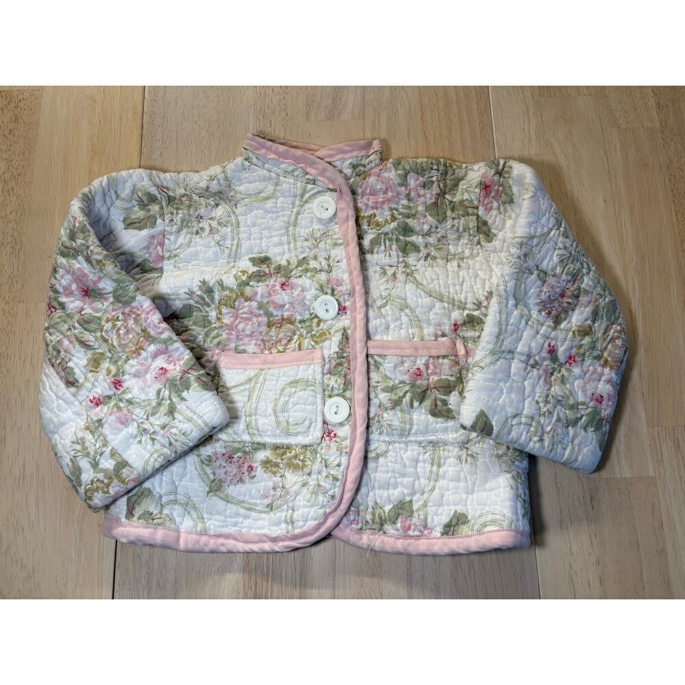 Floral Quilted Jacket Toddler Kids Cottagecore Coquette Vintage Style